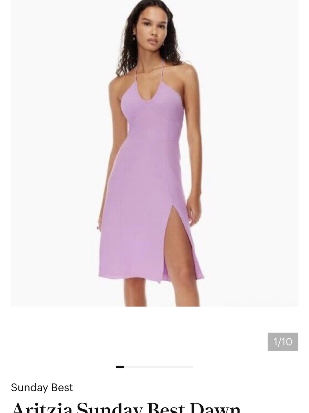Sunday Best Lavender Slip Midi Dress with Side Slit